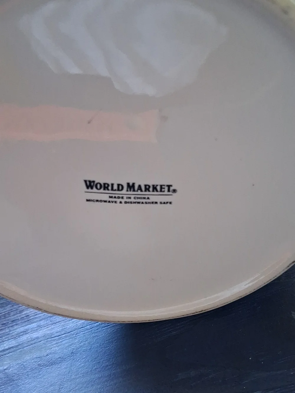 Cost Plus World Market Cream Ceramic Coffee Pot with Black Rim